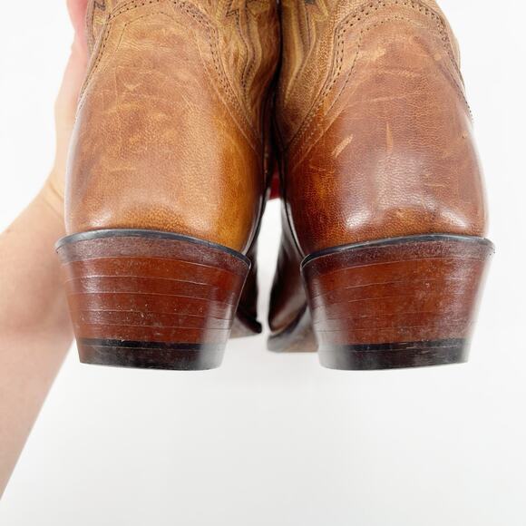 Lucchese Savannah N4540 Women’s 8.5 Tan Leather Snip Toe Cowgirl Western Boots - Picture 8 of 11